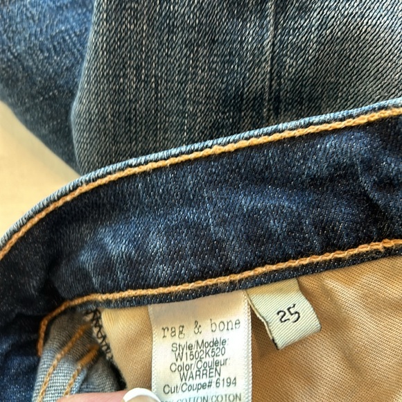 Rag and Bone Skinny Size 25 Straight Leg Denim Jeans Excellent Condition - Picture 4 of 5